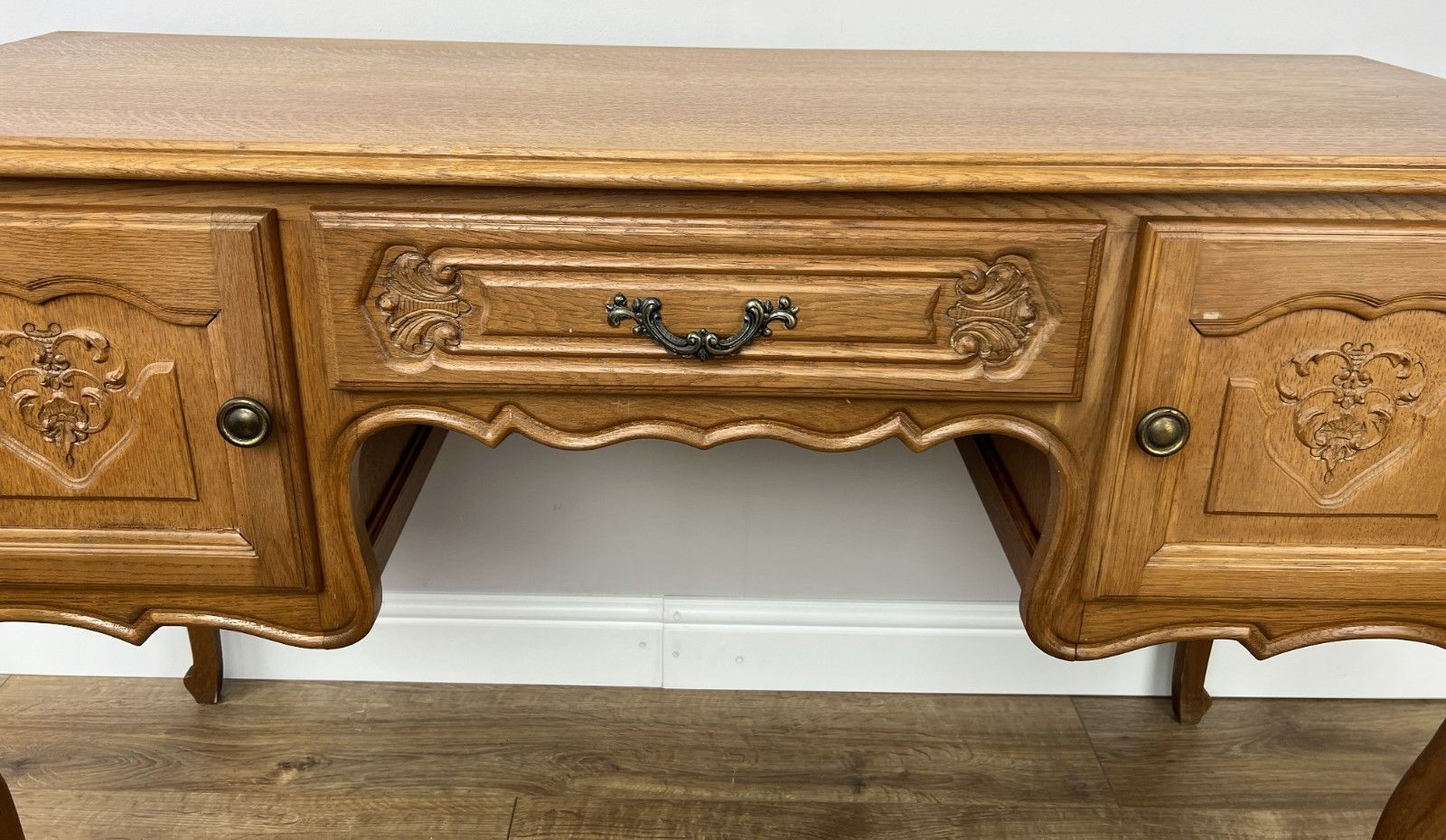 Cabinet Vintage French Louis XVI Style Carved Desk Oak Sideboard Lot 4925 photo Furniture