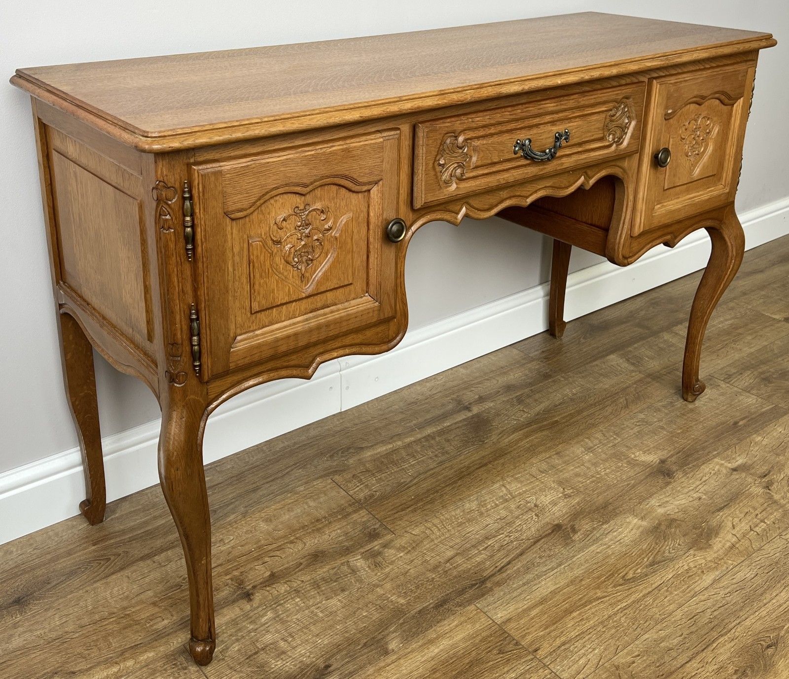 Cabinet Vintage French Louis XVI Style Carved Desk Oak Sideboard Lot 4925 photo 399.0