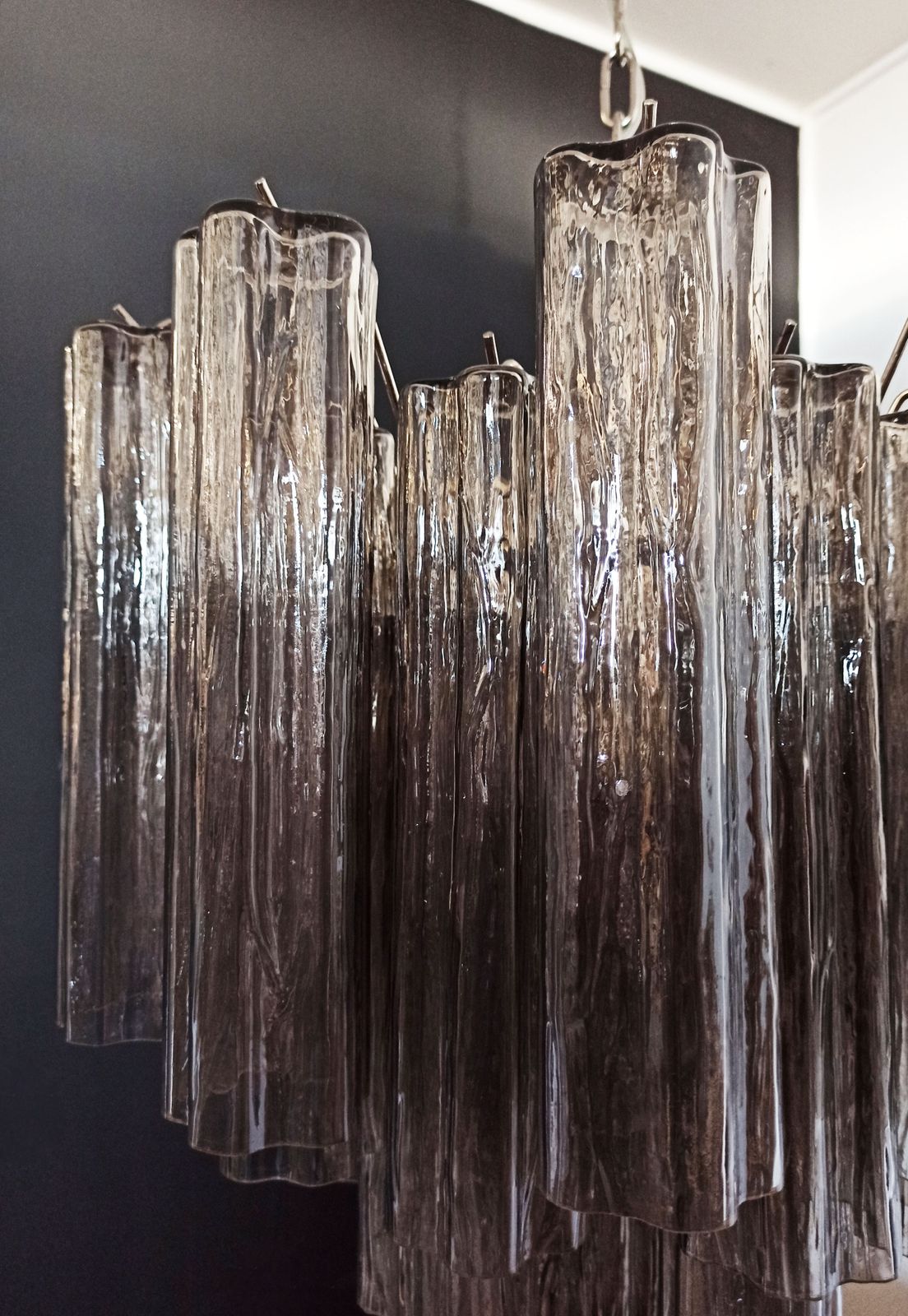 photo buy Fantastic Murano Glass Tube Chandelier   36 Smoked Glass Tube