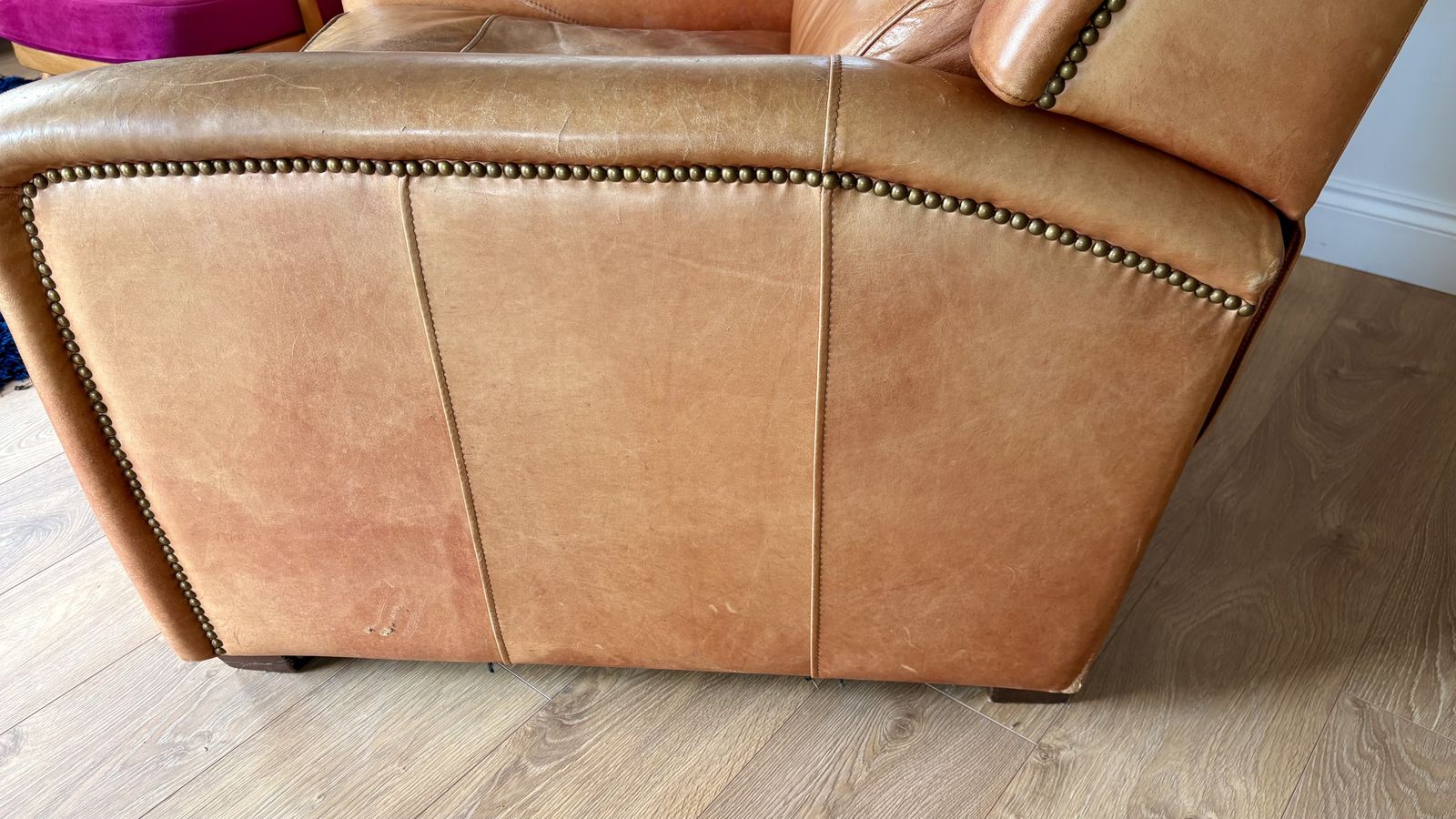 Leather Reclining Club Chair photo vintage