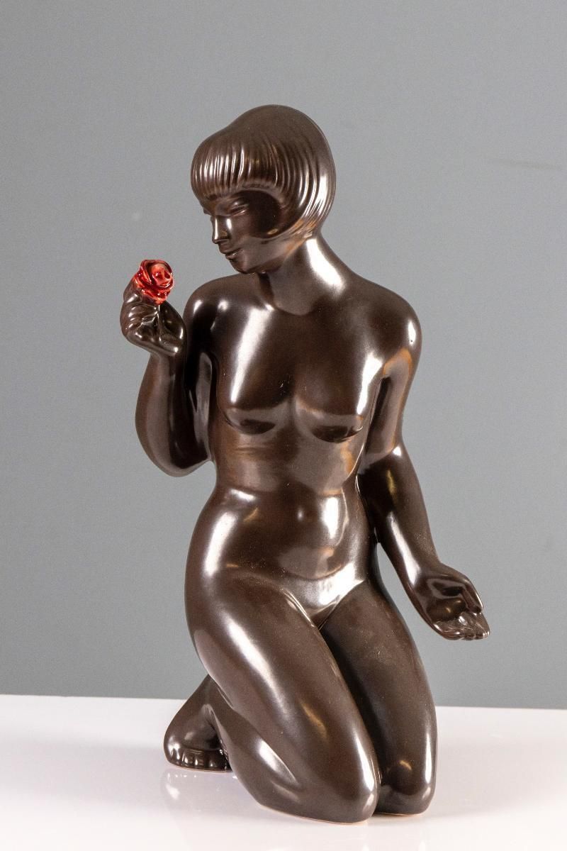 Figuratief Keramisch Beeldhouwwerk, J. Forejtová, Jaren 1960, Tsjecho Slowakije photo Kunst