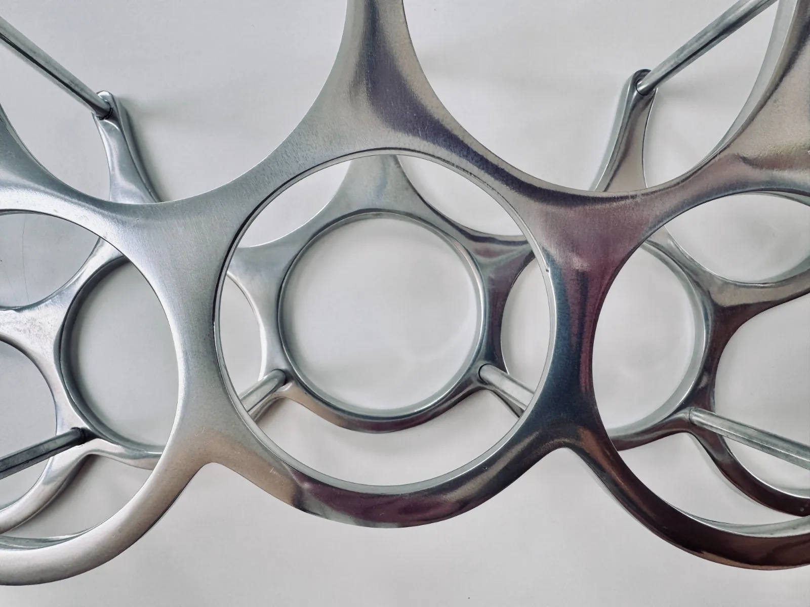 photo vinterior Michael Noll Style Polished Aluminium Wine Rack, Holds 9 Bottles