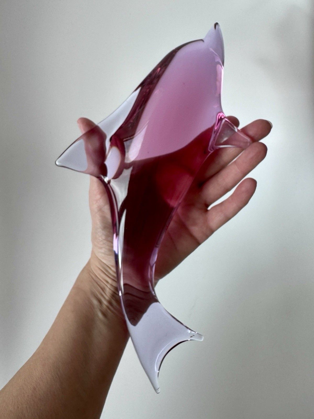 Art Glass Dolphin Sculpture By Miloslav Janku železný Brod 1960s Mid Century photo for sale