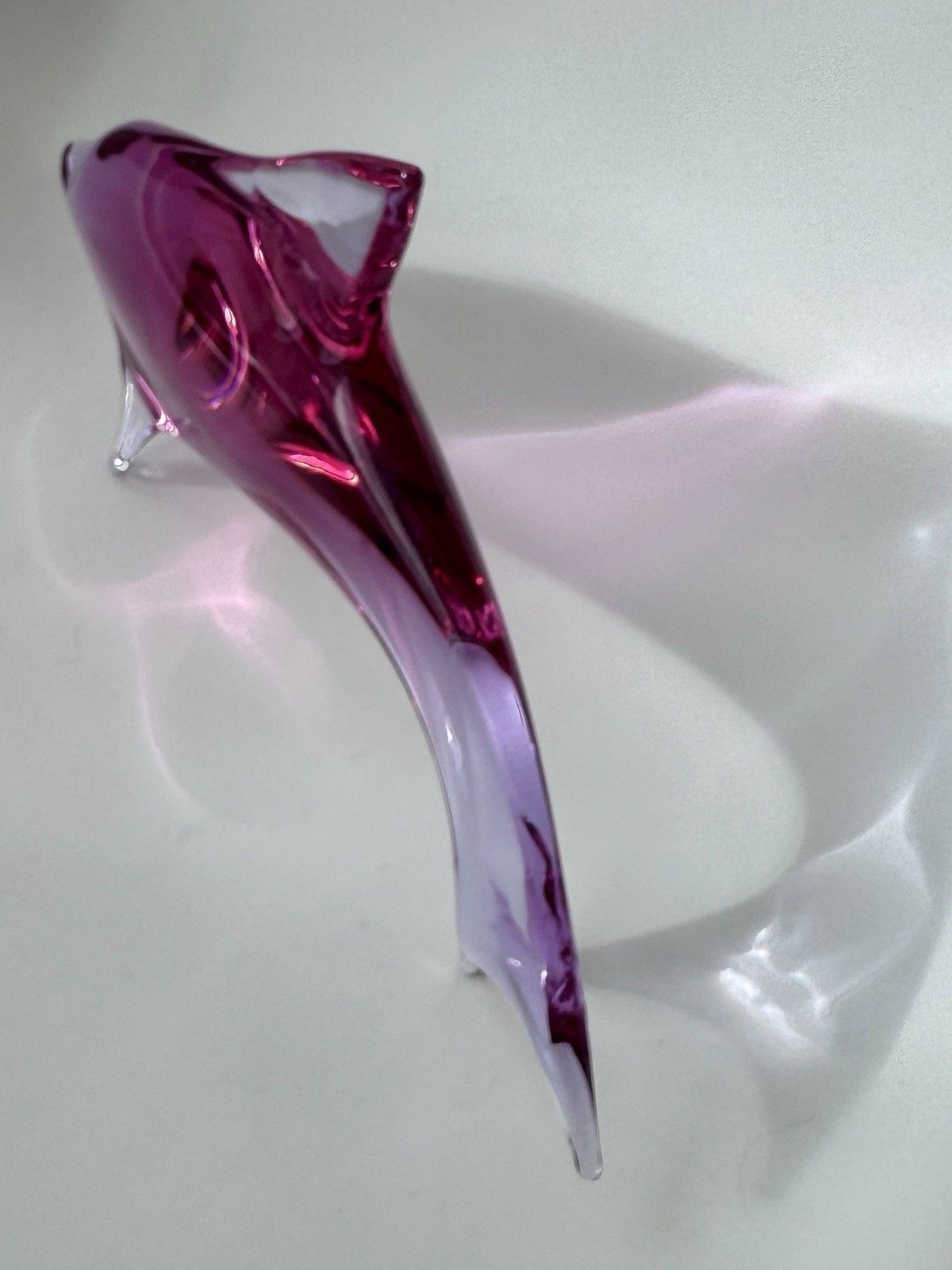 Art Glass Dolphin Sculpture By Miloslav Janku železný Brod 1960s Mid Century photo Art