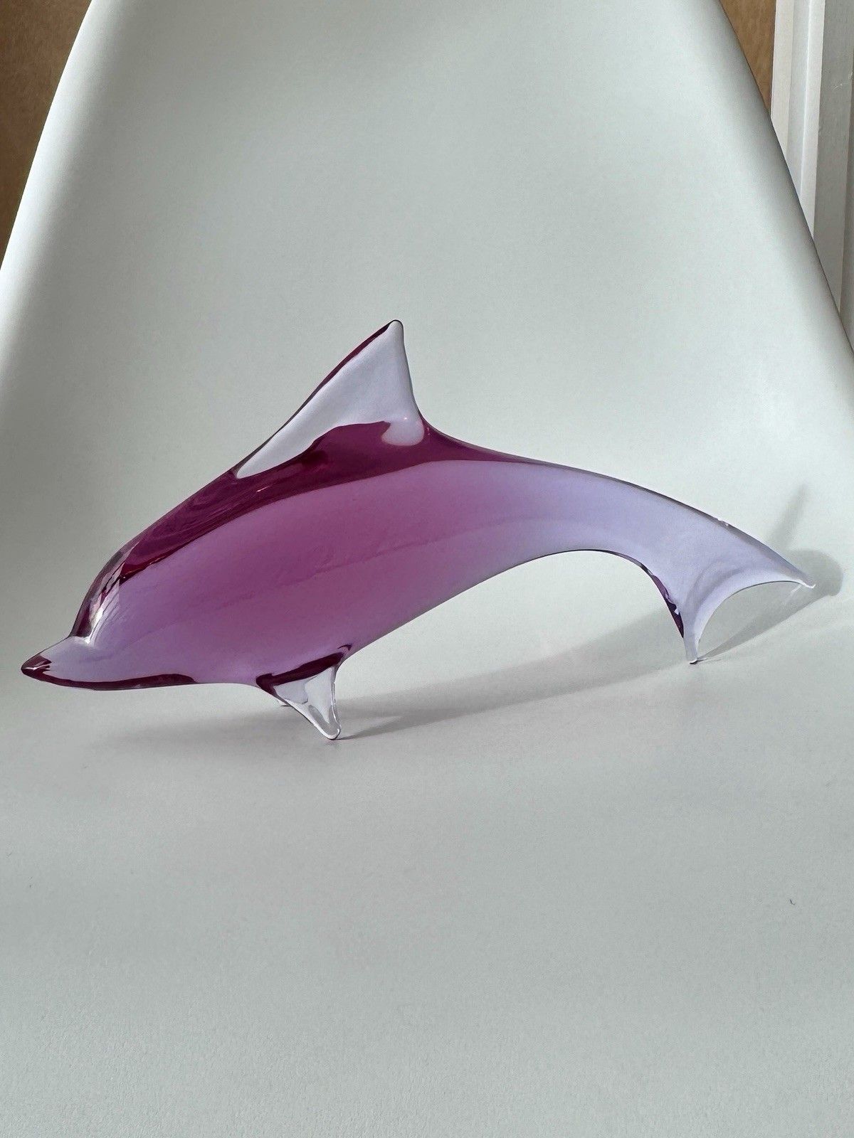 Art Glass Dolphin Sculpture By Miloslav Janku železný Brod 1960s Mid Century photo vintage