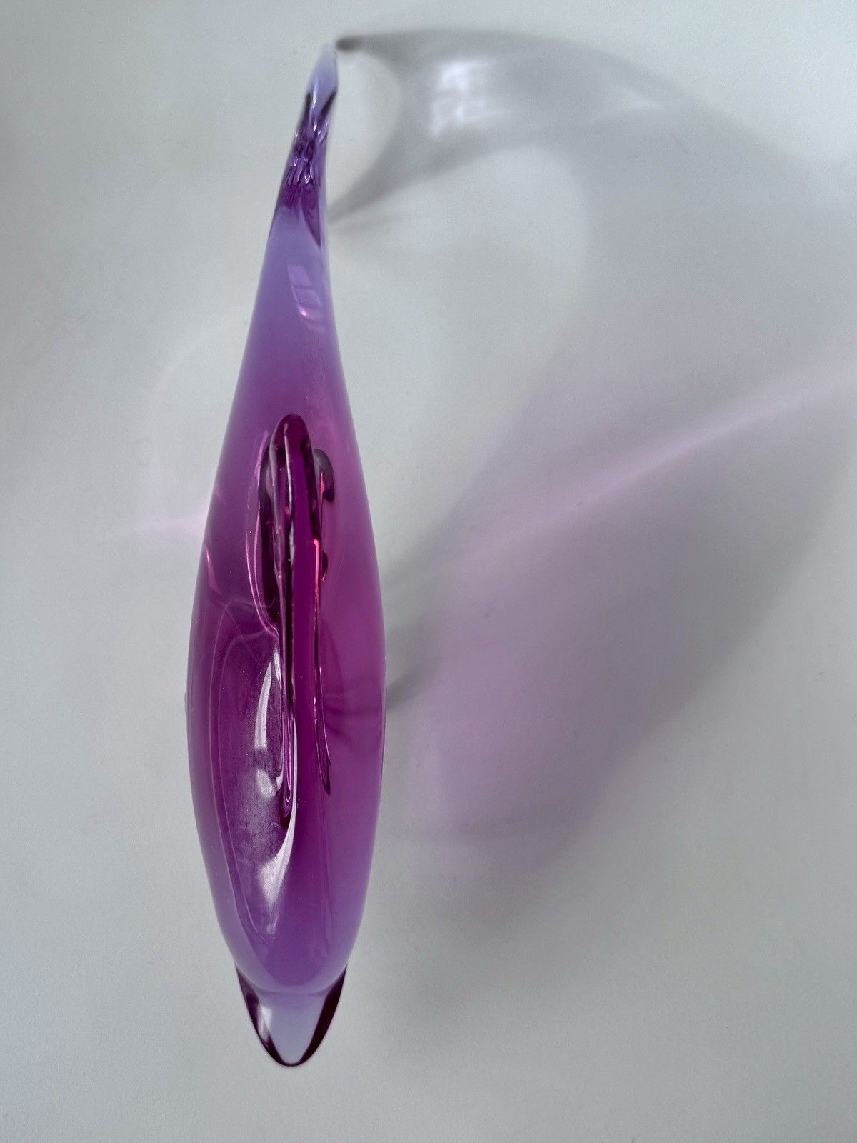60.0 Art Glass Dolphin Sculpture By Miloslav Janku železný Brod 1960s Mid Century photo