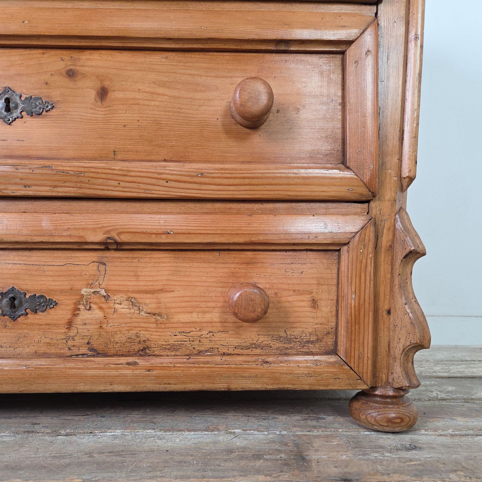 Antique Pine Chest Of Drawers Country Style photo for sale