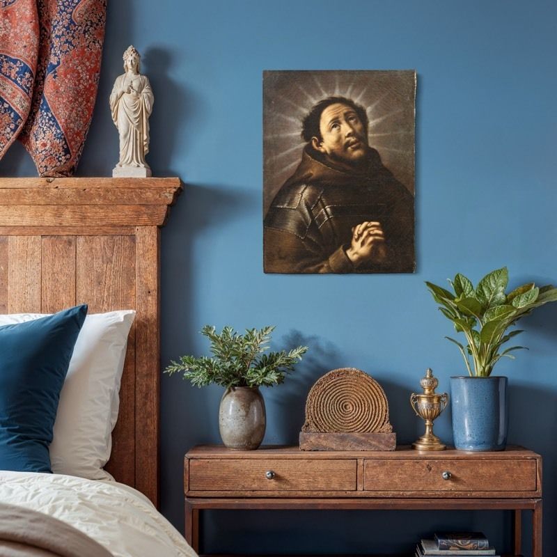 Antique Italian Painting Ecstasy Of Saint Francis From The 18th Century photo vinterior