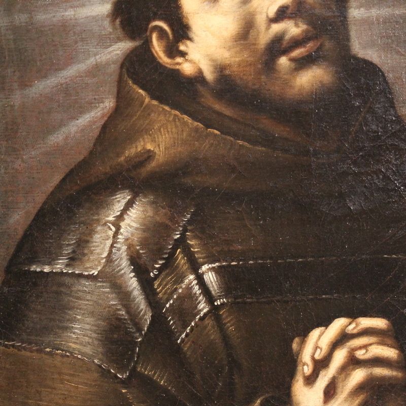 photo buy Antique Italian Painting Ecstasy Of Saint Francis From The 18th Century