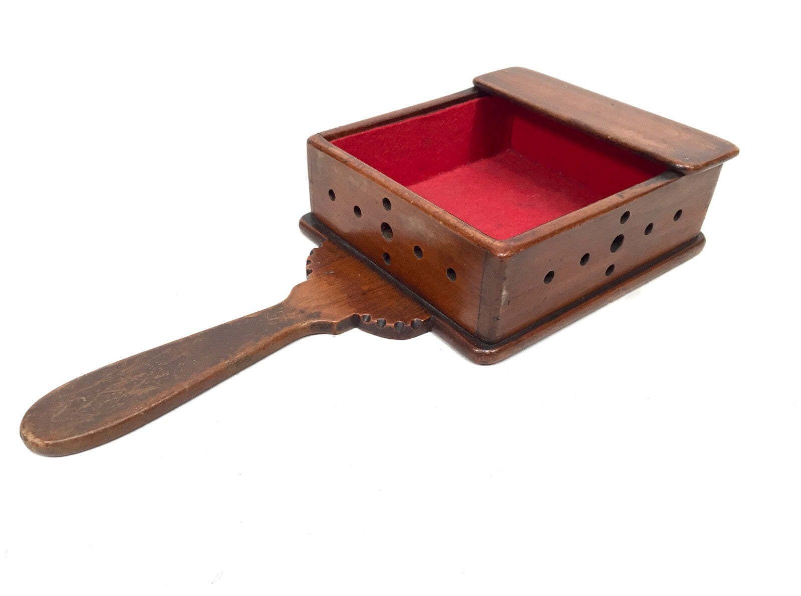 Antique Arts & Crafts Wooden Treen Church Collection Box Offering Bowl C.1920