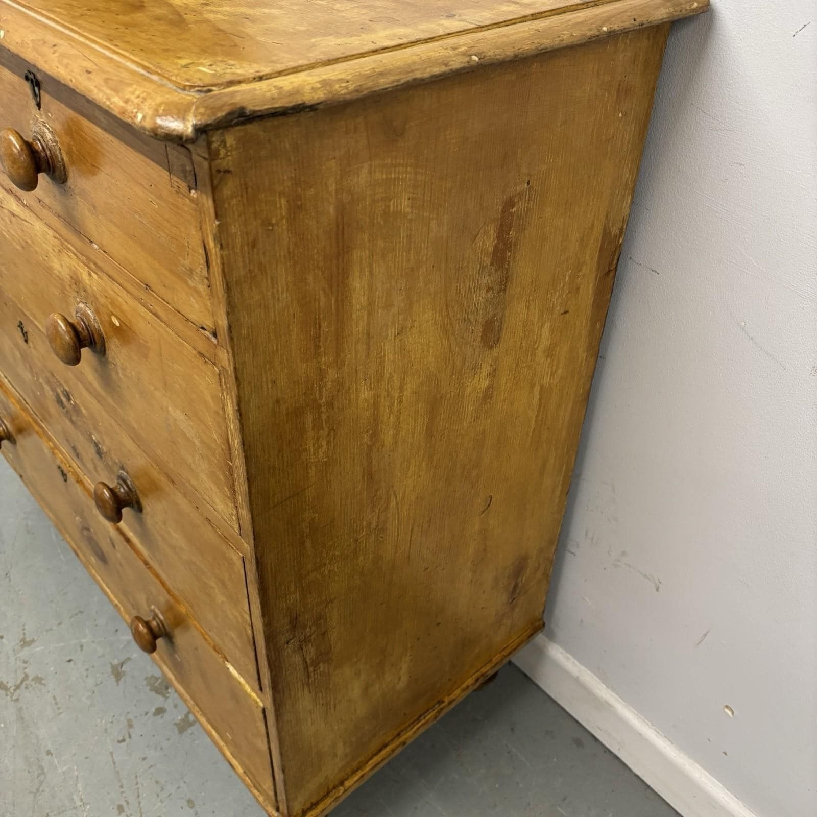 Antique Pine Chest Of Drawers Rustic Victorian Style 2 Over 3 Drawer Chest photo Furniture