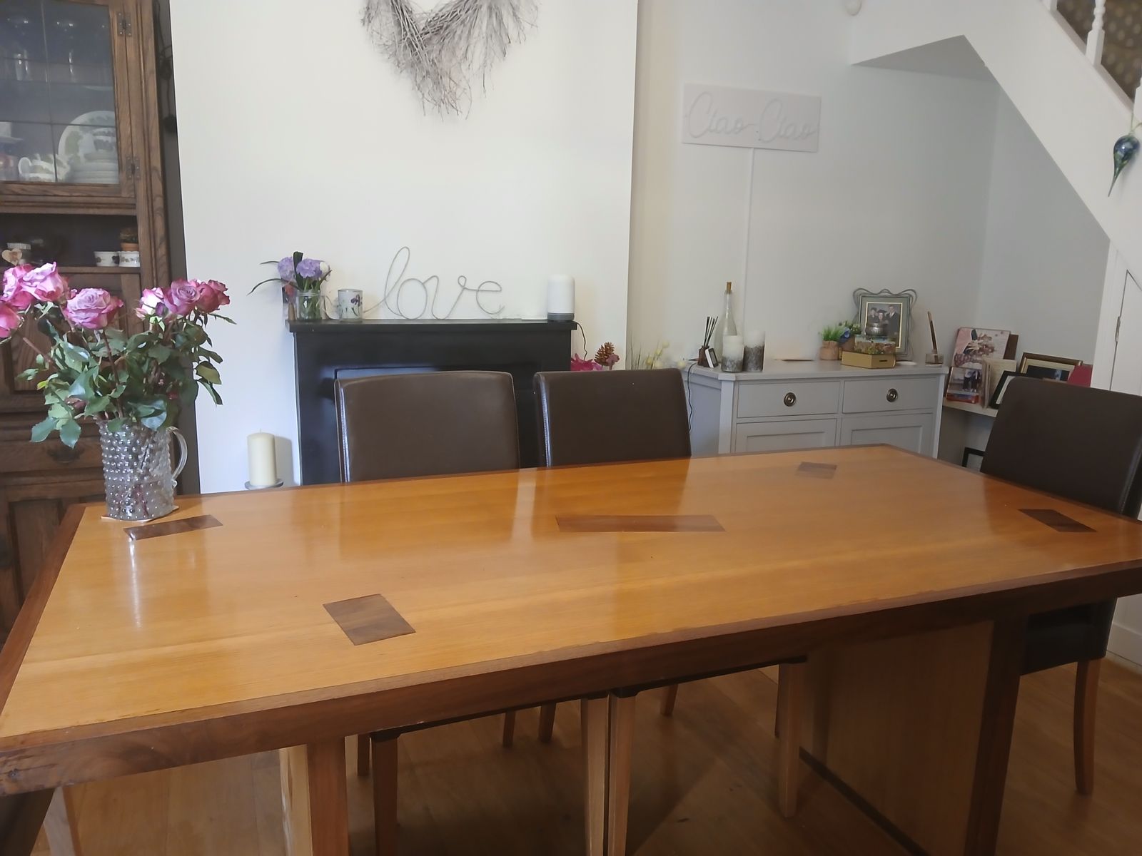 Handmade Walnut Wood 6 Seater Duning Table photo vintage