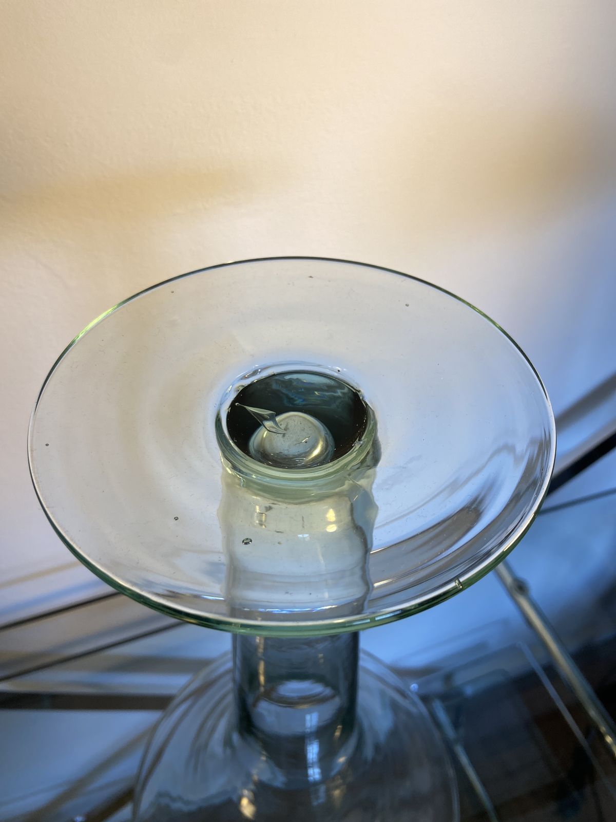 Vintage Midcentury 37cm Tall Hand Blown Horn Vase photo for sale