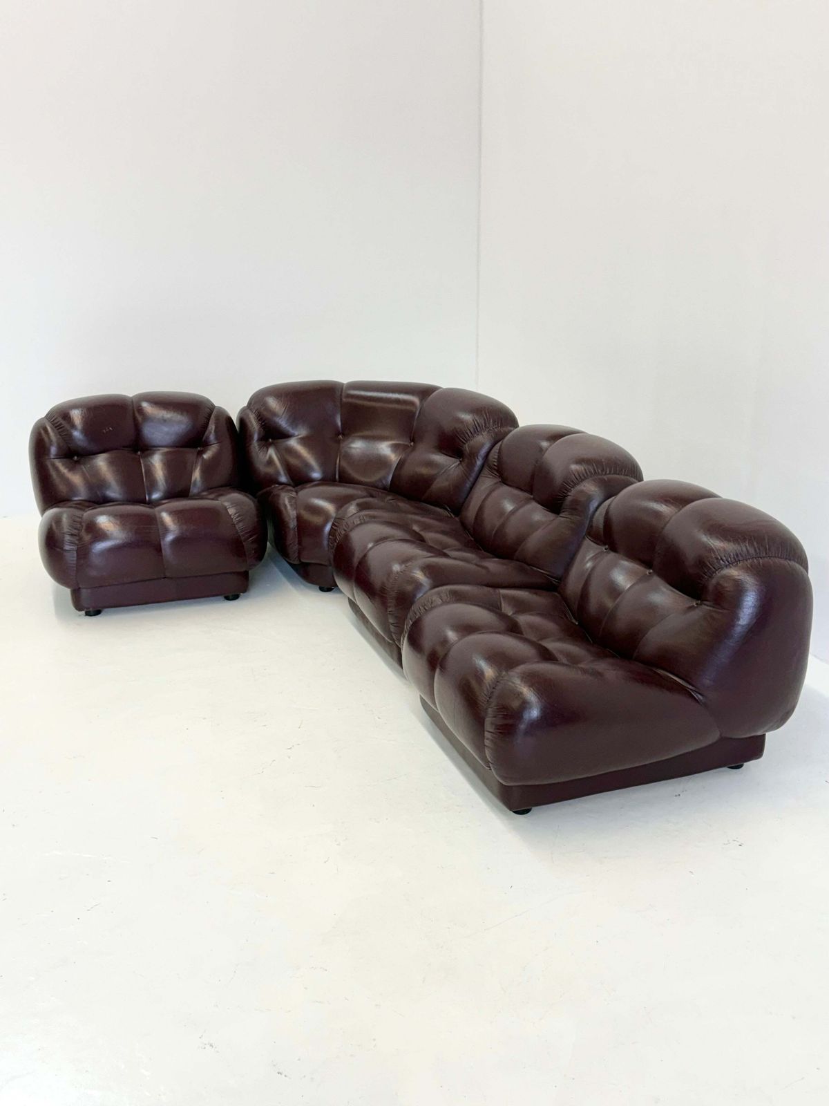 Dark Brown Nuvolone Modular Lounge Sofa By Rino Maturi For Mimo Padova photo for sale