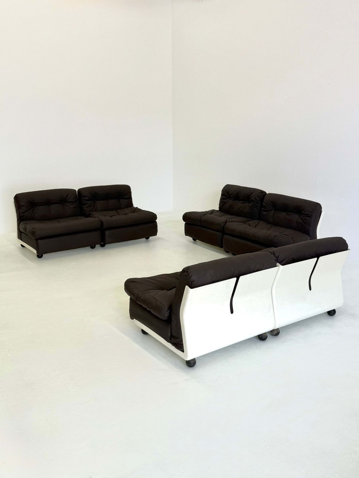 photo for sale Modular Sofa / Armchair Set Amanta By Mario Bellini For C&B Italia In Dark Brown