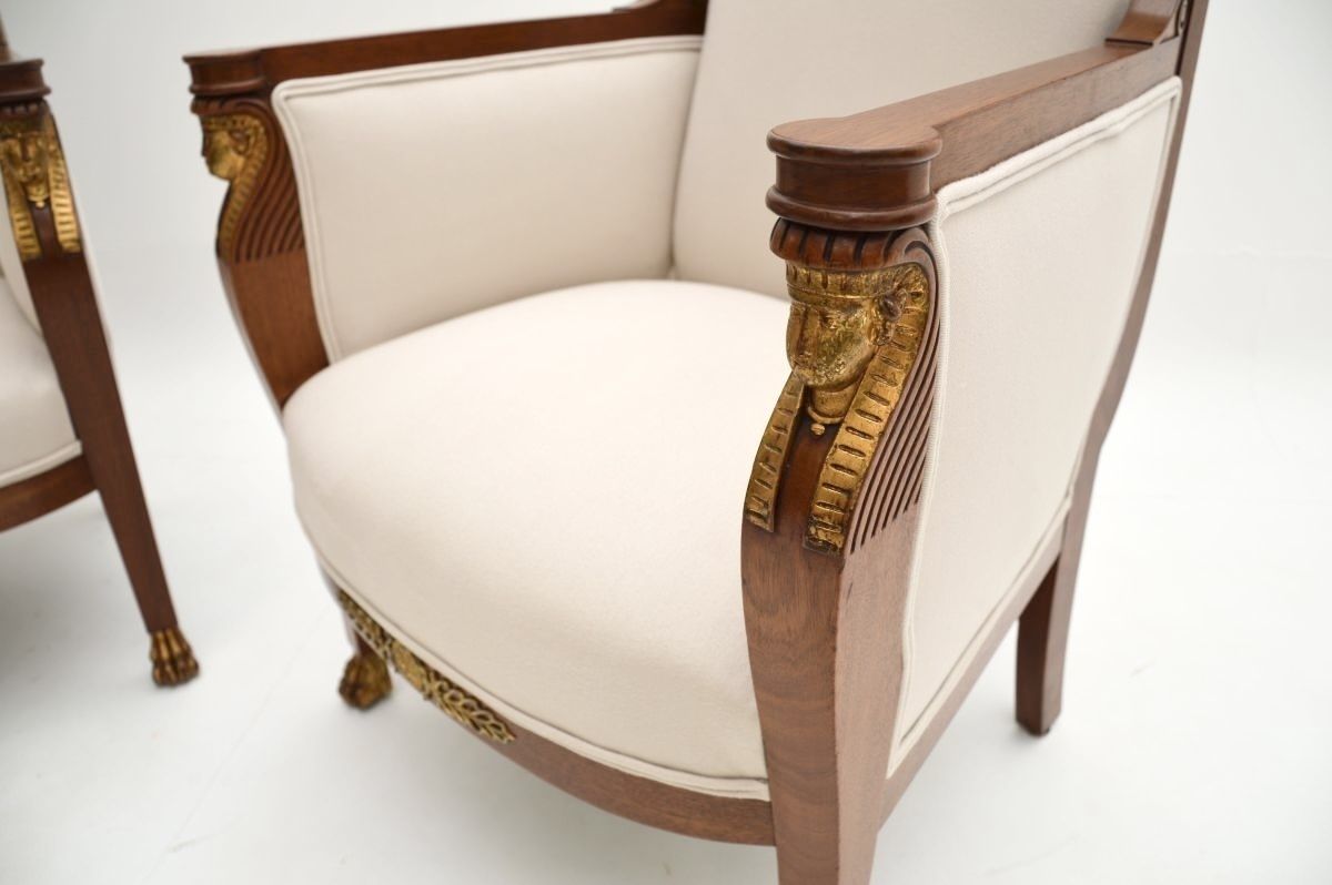 Pair Of Antique Swedish Neoclassical Mahogany Armchairs photo 3835.0