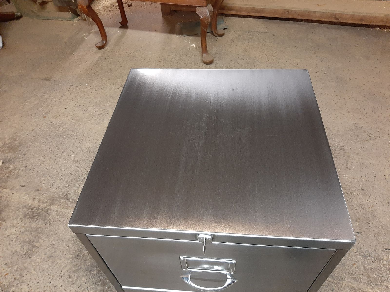 Industrial Steel Filing Cabinet Stripped And Polished Nice Piece photo Furniture