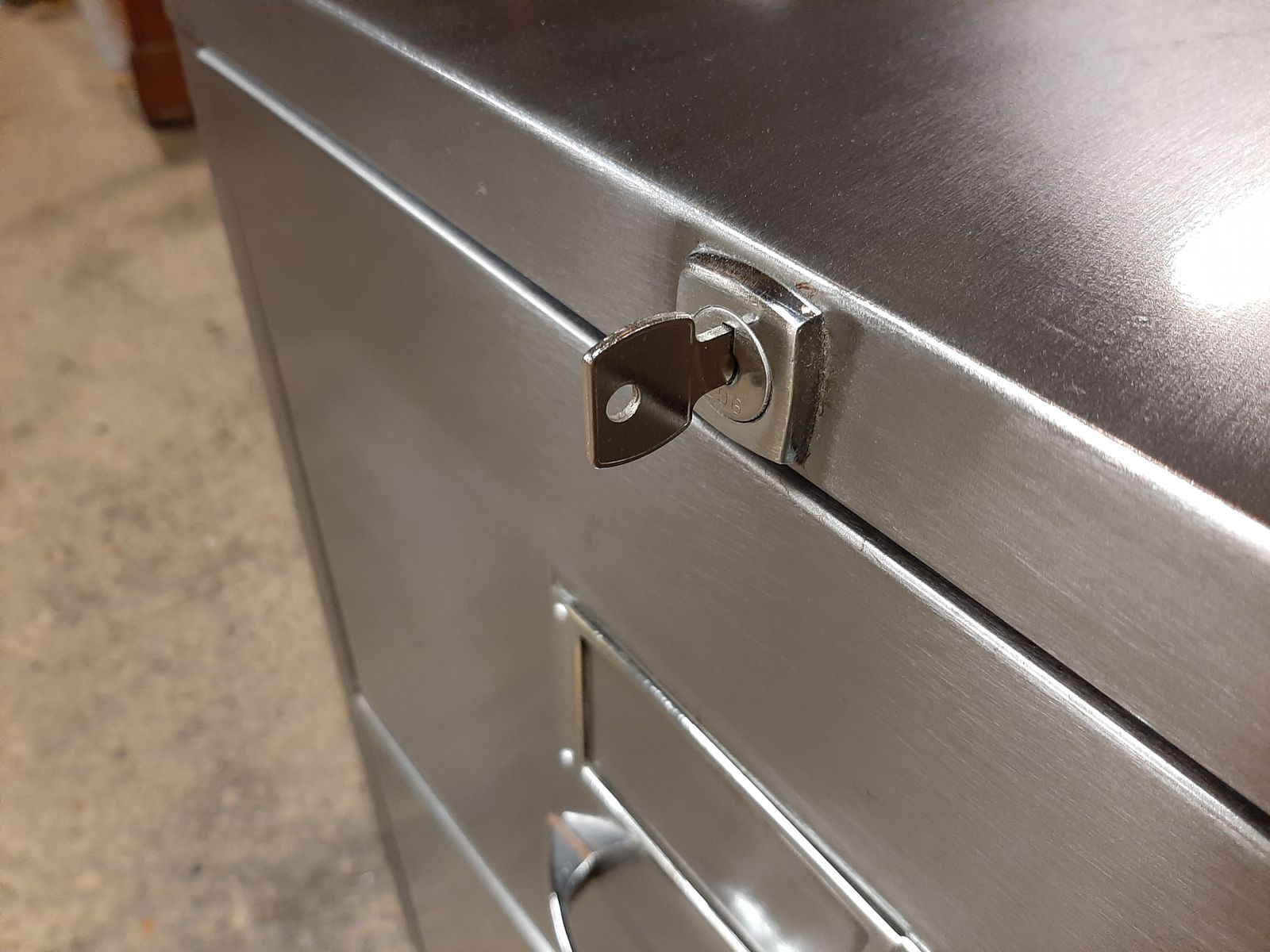 Industrial Steel Filing Cabinet Stripped And Polished Nice Piece photo vinterior