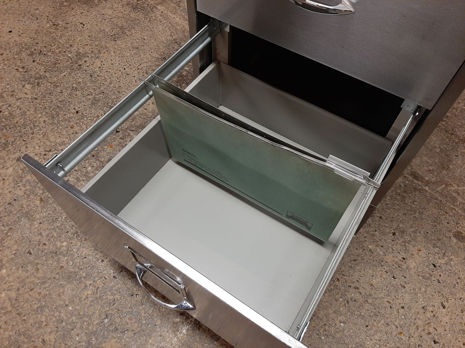 Industrial Steel Filing Cabinet Stripped And Polished Nice Piece photo vintage