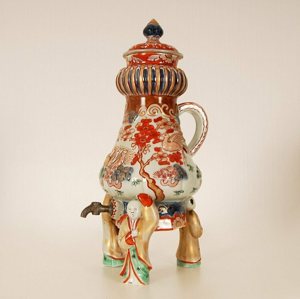 Antique Japanese Ceramic Coffee Pot In Porcelain Arita By Samson Paris, 1600s photo Home Decor