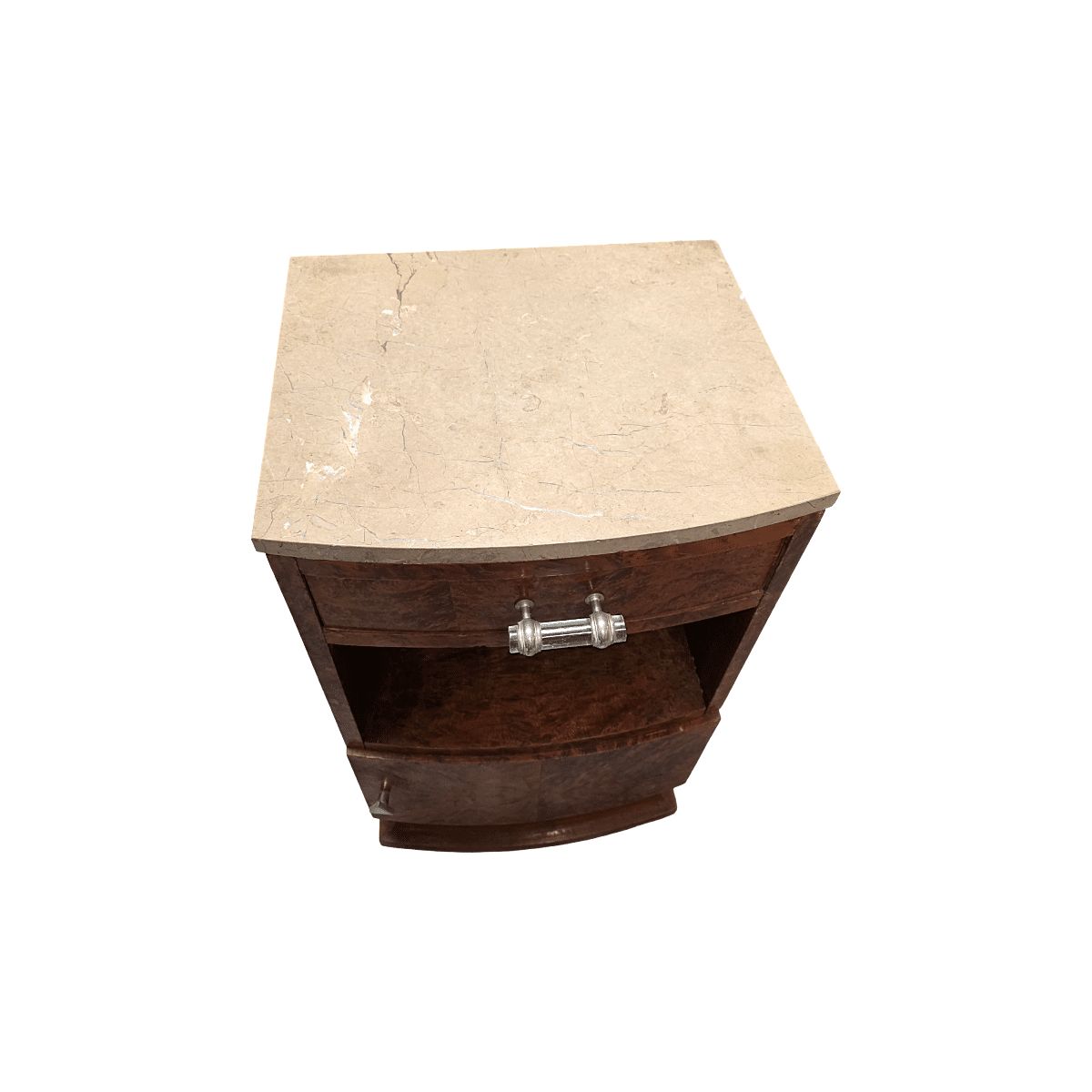 French Art Deco Burr Walnut Bedside Table, 1920/30s photo furniture