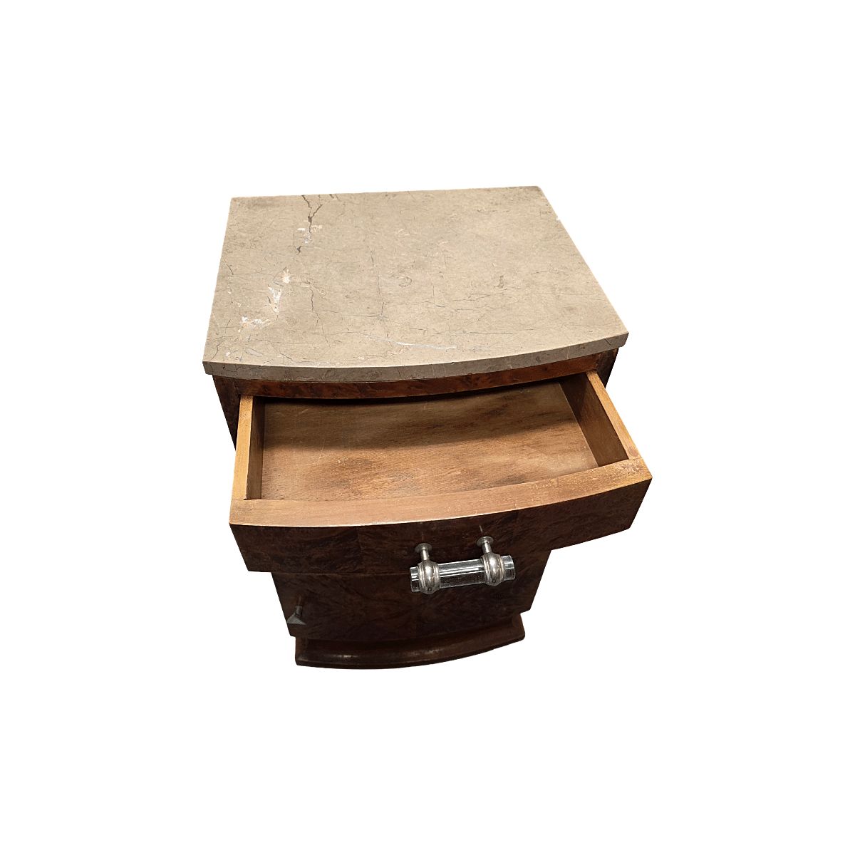 French Art Deco Burr Walnut Bedside Table, 1920/30s photo Furniture