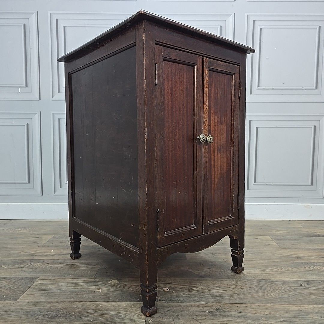 Antique Wooden Pot Cupboard Gramophone Cabinet Double Door Academy Bedside