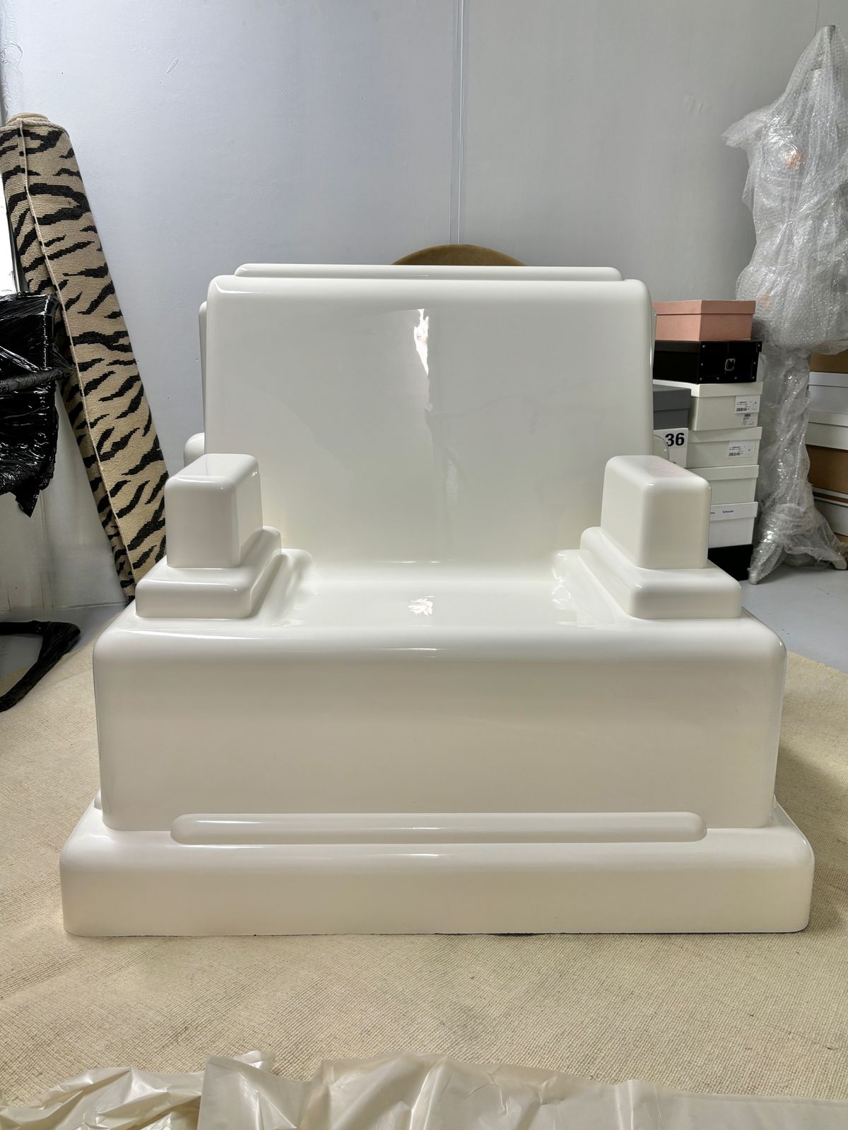 White Memphis Milano Roma Chair   Specially Commissioned Piece   One Of A Kind photo vinterior