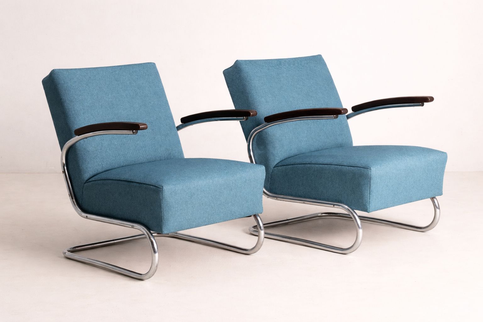 Paar Buisstalen Fauteuils, Model S 411, Midden 20e Eeuw