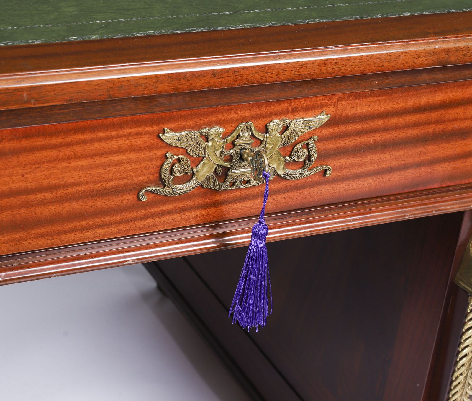 Antique French Empire Ormolu Mounted Desk 20th Century photo vintage