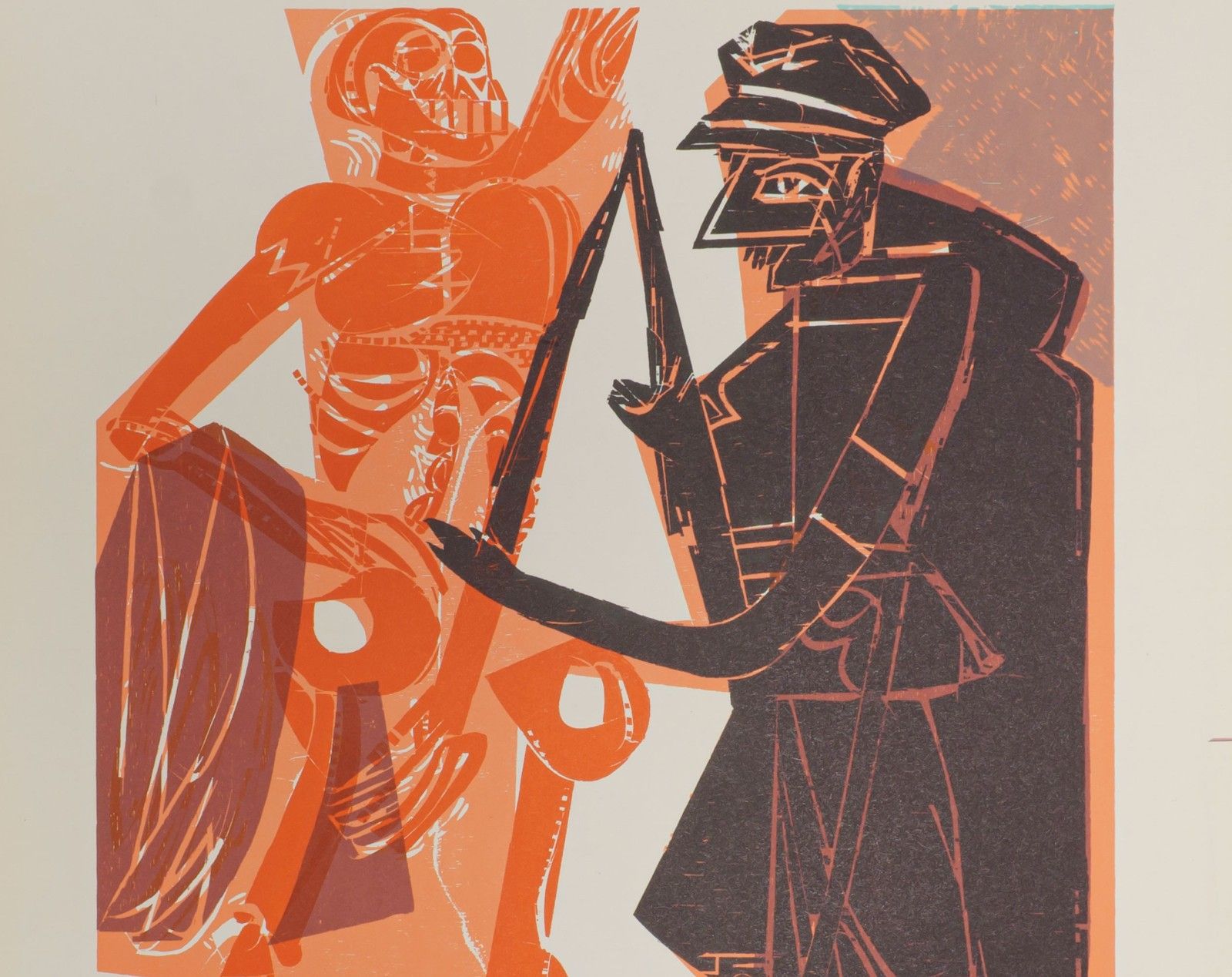 Original 1960s Hap Grieshaber Art Print – ‘The Bailiff’ / ‘Der Blutvogt’ photo furniture