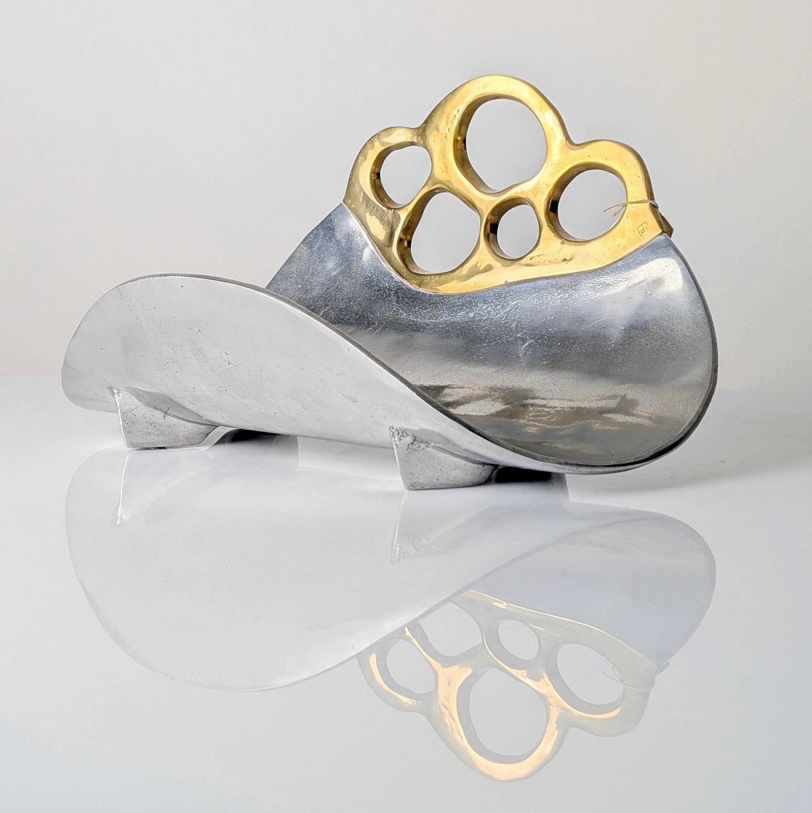Aluminum And Brass Log Rack By David Marshall, Spain, 1980s