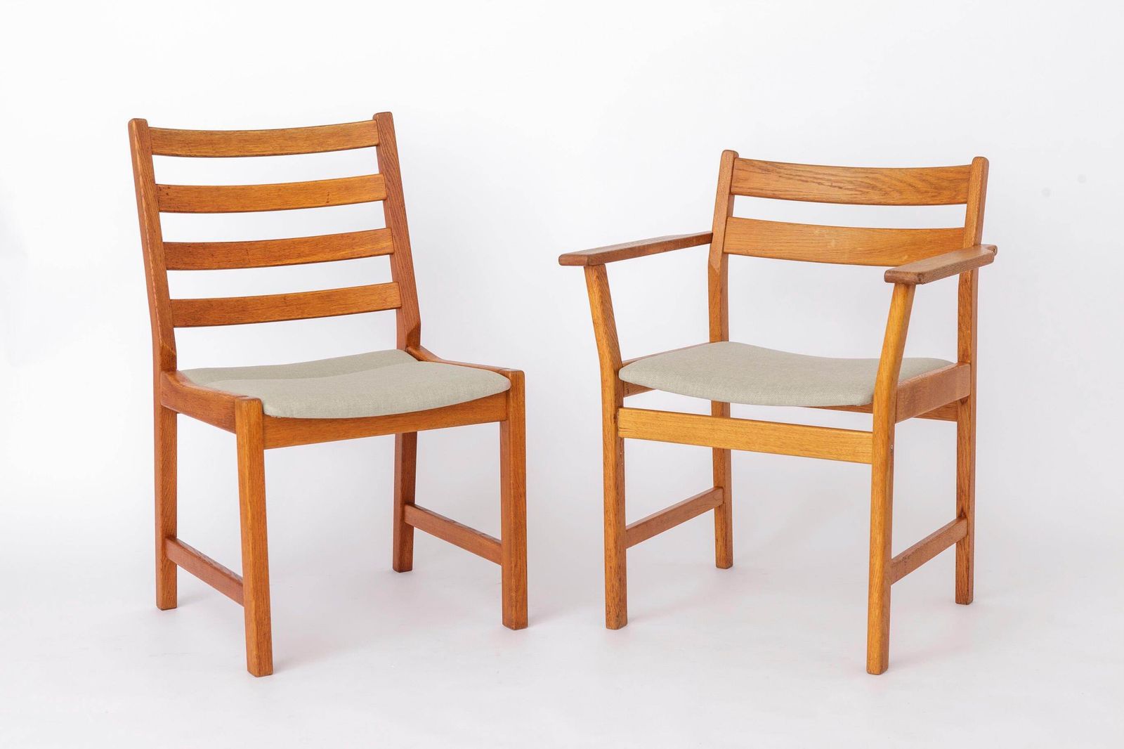 Set Of 6 Kurt østervig Oak Dining Chairs For Kp Møbler, Danish Mid Century Chairs 1960s, Arm & Side Chairs photo for sale