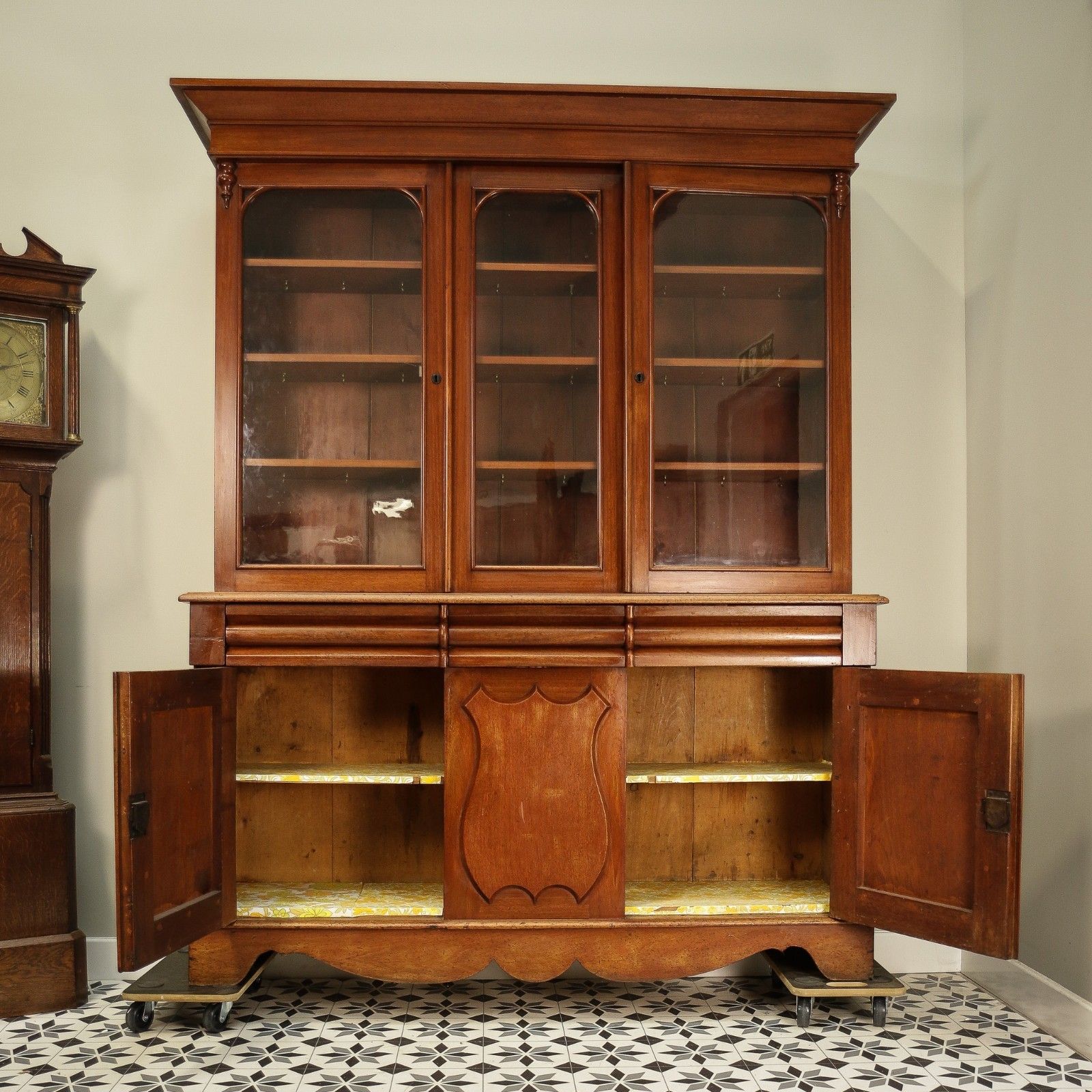 Antique Mahogany Bookcase Kitchen Dresser Display Cabinet  Late Victorian photo vinterior