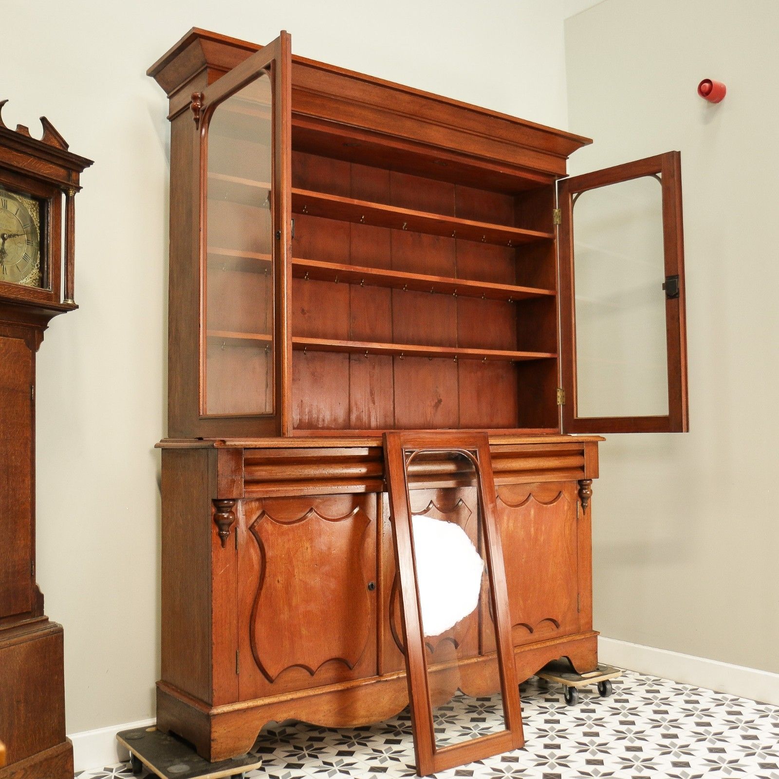Antique Mahogany Bookcase Kitchen Dresser Display Cabinet  Late Victorian photo buy