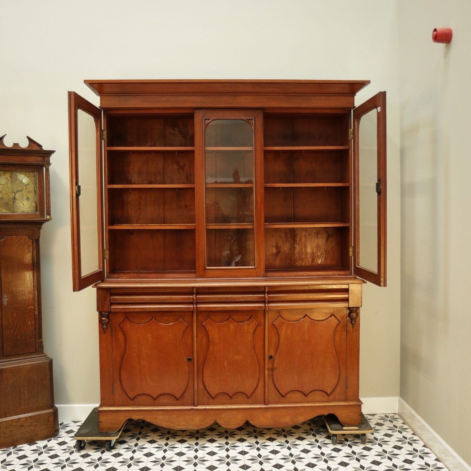 Antique Mahogany Bookcase Kitchen Dresser Display Cabinet  Late Victorian photo vintage