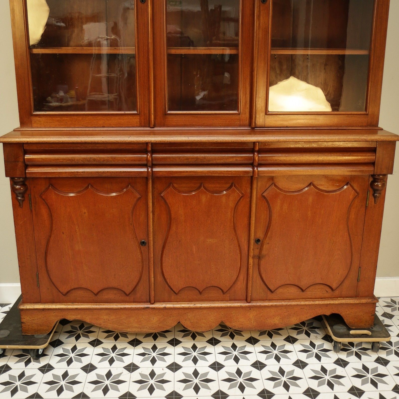 photo vinterior Antique Mahogany Bookcase Kitchen Dresser Display Cabinet  Late Victorian