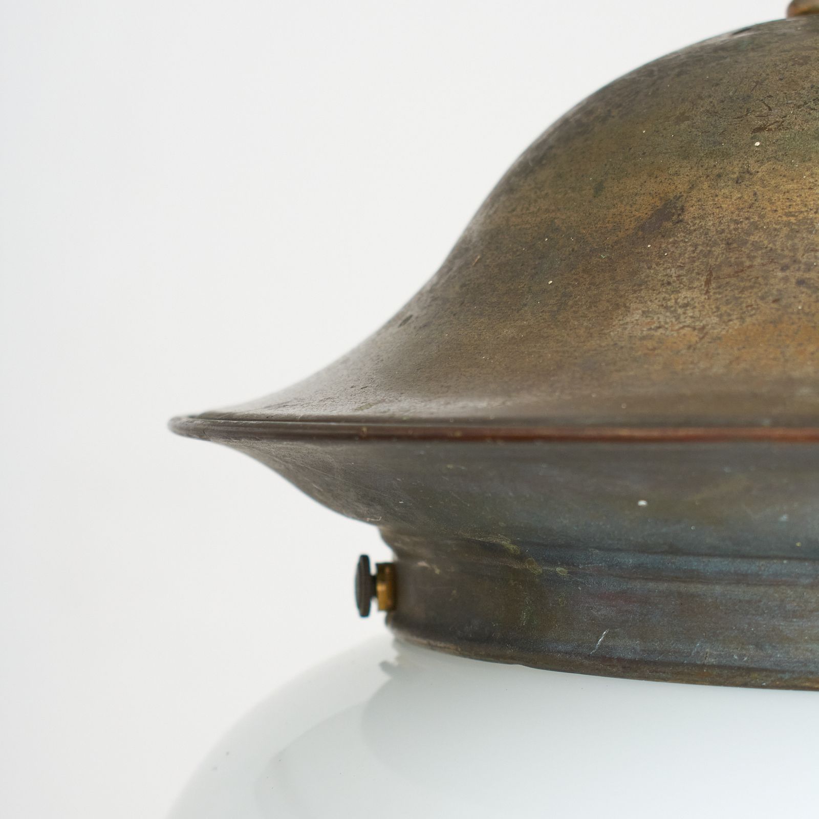Antique Church Opaline Glass Pendant Light – Am photo for sale