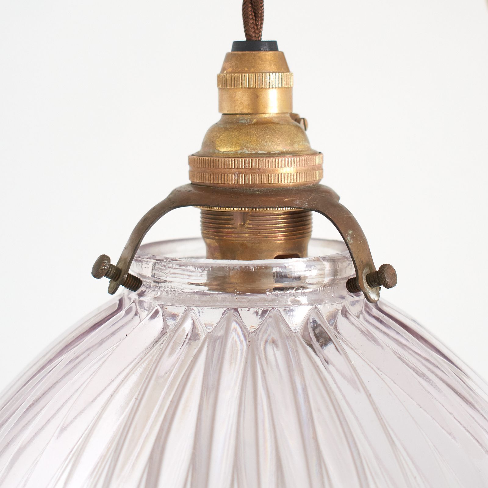 Antique Reclaimed Glass Holophane Wall Light – K photo buy