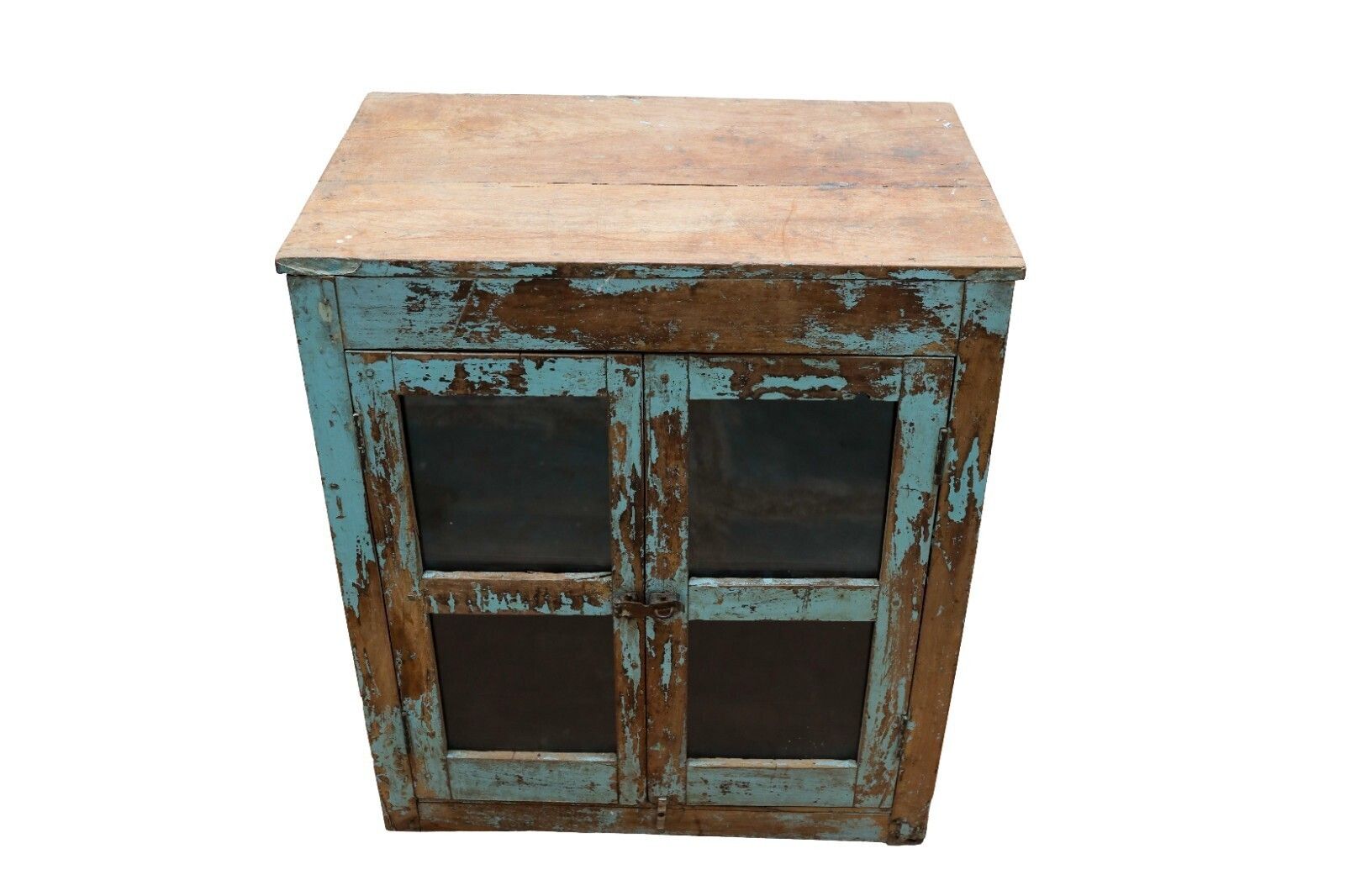 Vintage Indian Hardwood Glazed Colonial Wooden Kitchen Drinks Display Cabinet photo furniture