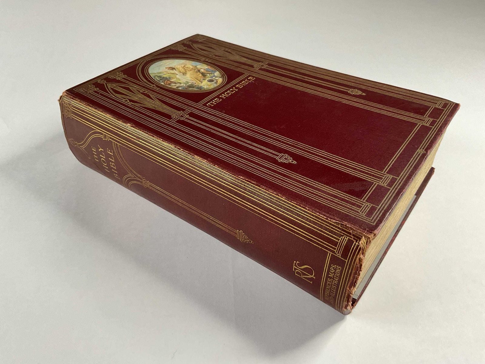 The Harold Copping Illustrated Bible – Religious Tract Society – Full Gilt Leather – C.1915 photo furniture