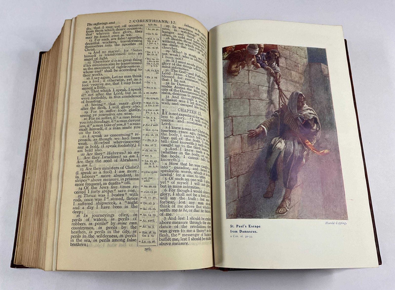 105.0 The Harold Copping Illustrated Bible – Religious Tract Society – Full Gilt Leather – C.1915 photo