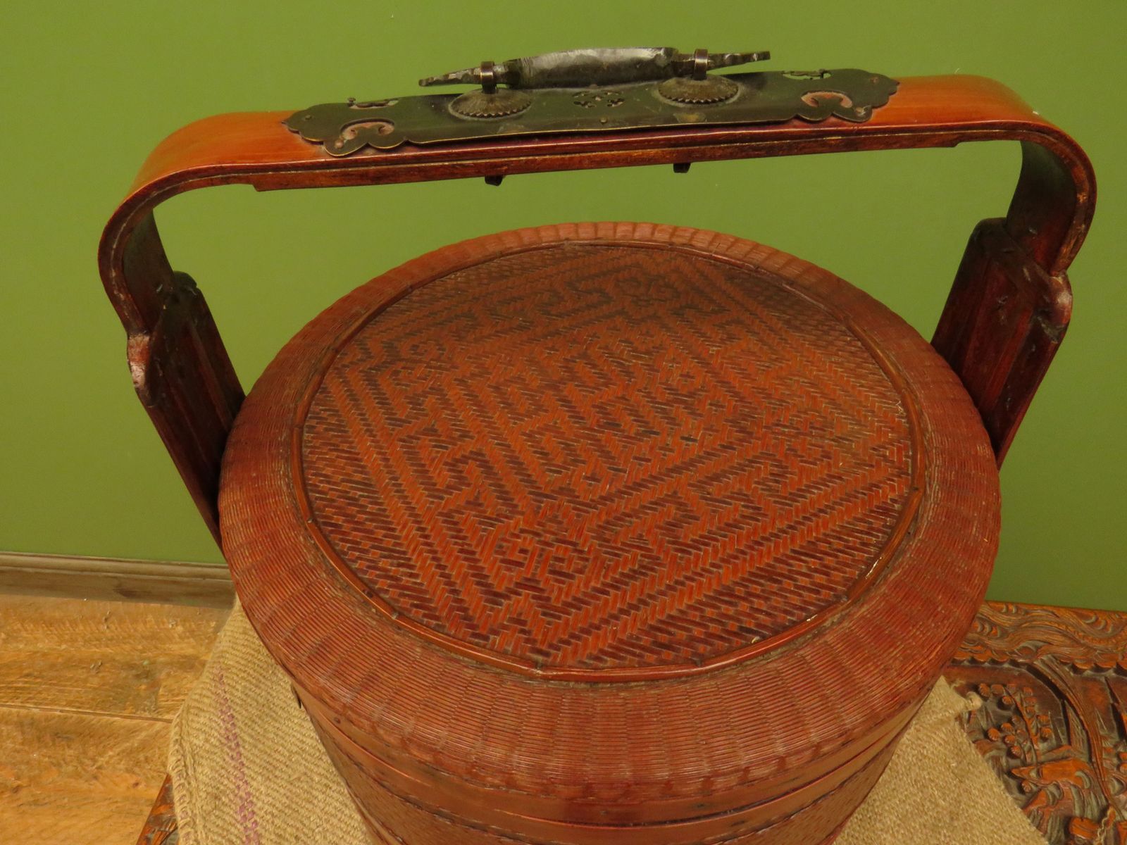 Large Chinese Wedding Basket With Two Tiers photo Home Decor