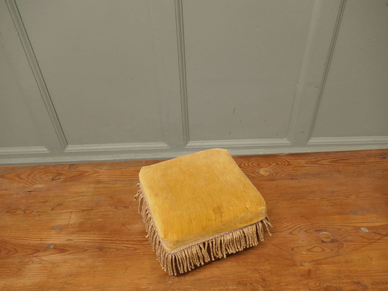 Victorian Mustard Velvet Foot Stool Or Bed Step A Lovely Piece photo for sale