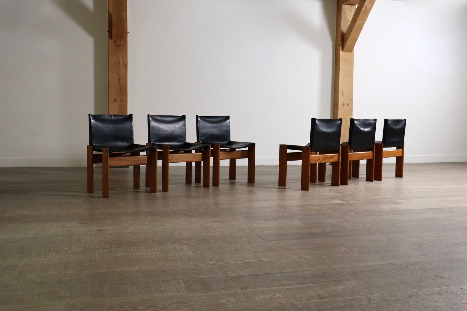 Set Van 6 'Monk' Eetkamerstoelen Van Afra En Tobia Scarpa Voor Molteni, Italië, 1974 photo 8800.0