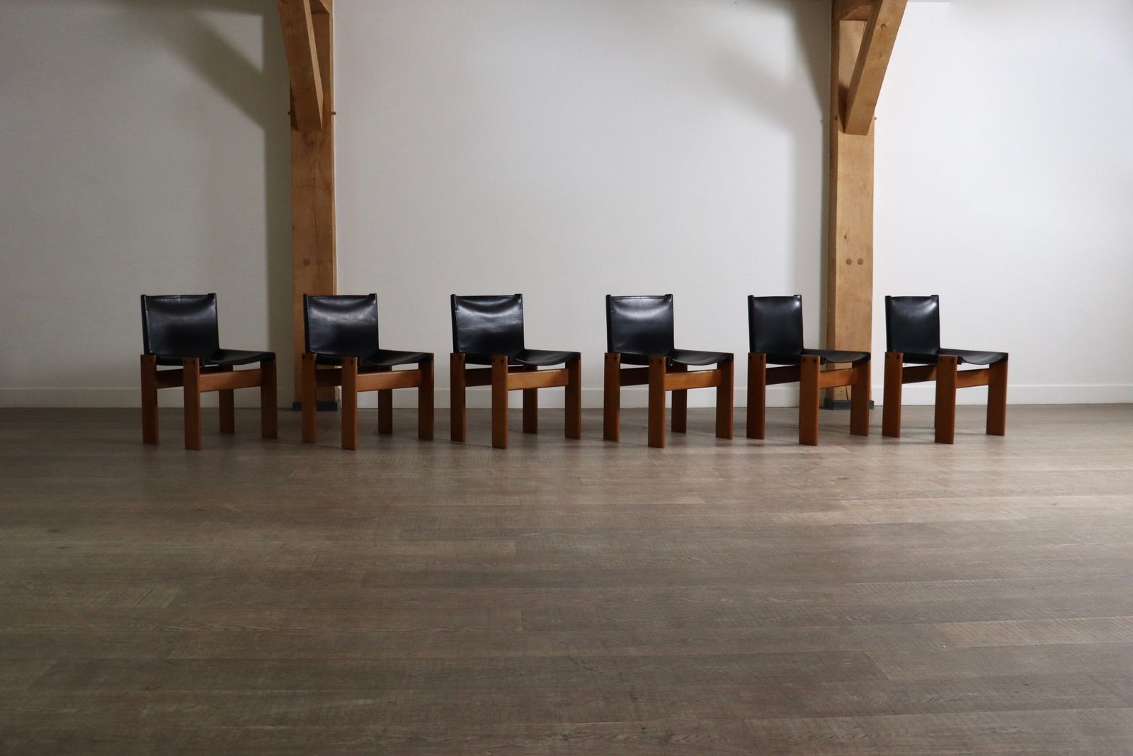 8800.0 Set Van 6 'Monk' Eetkamerstoelen Van Afra En Tobia Scarpa Voor Molteni, Italië, 1974 photo