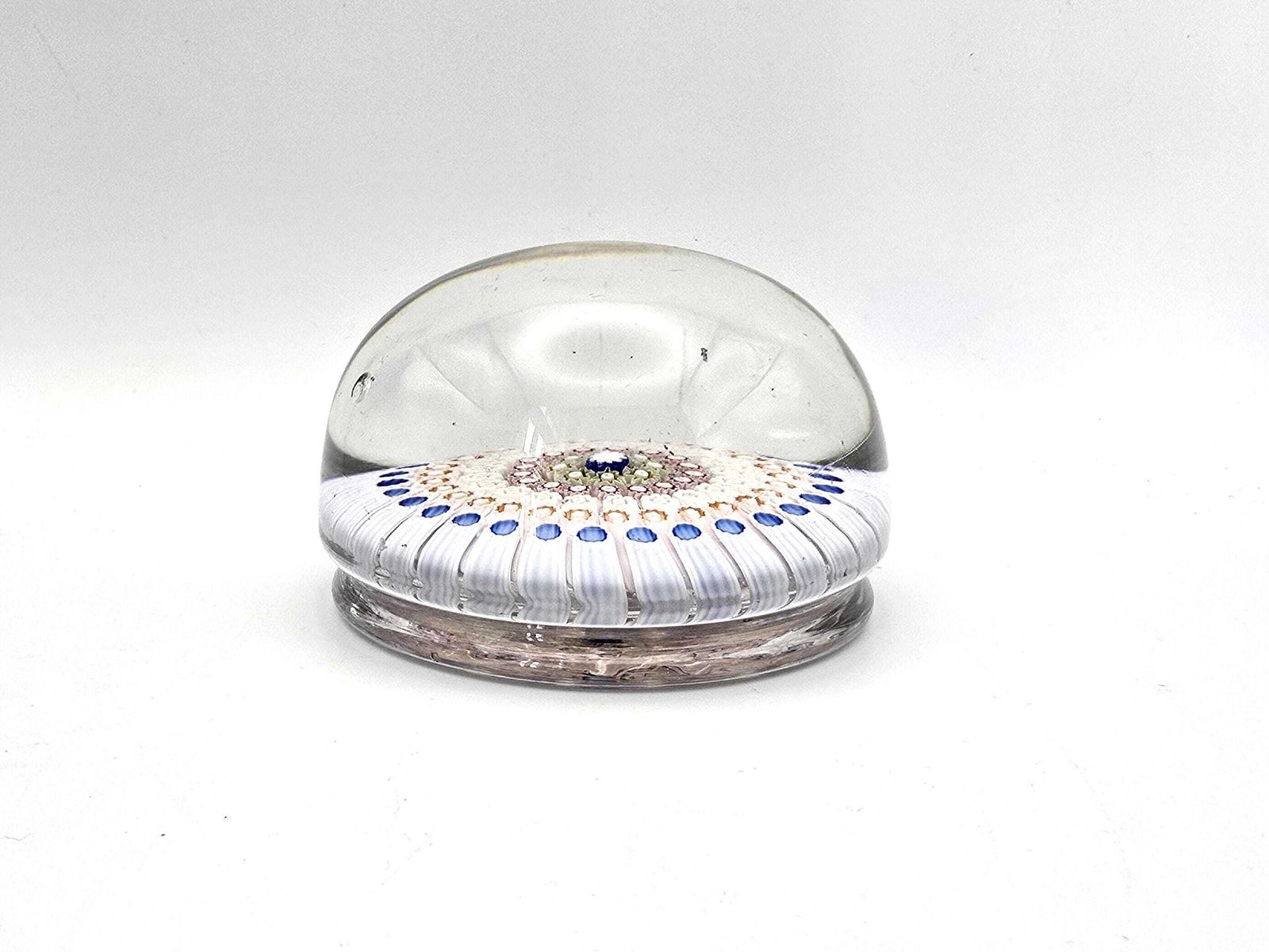 Antique Millefiori English Footed Paperweight C. 1910, Rare With Uranium Glass Canes photo Home Decor