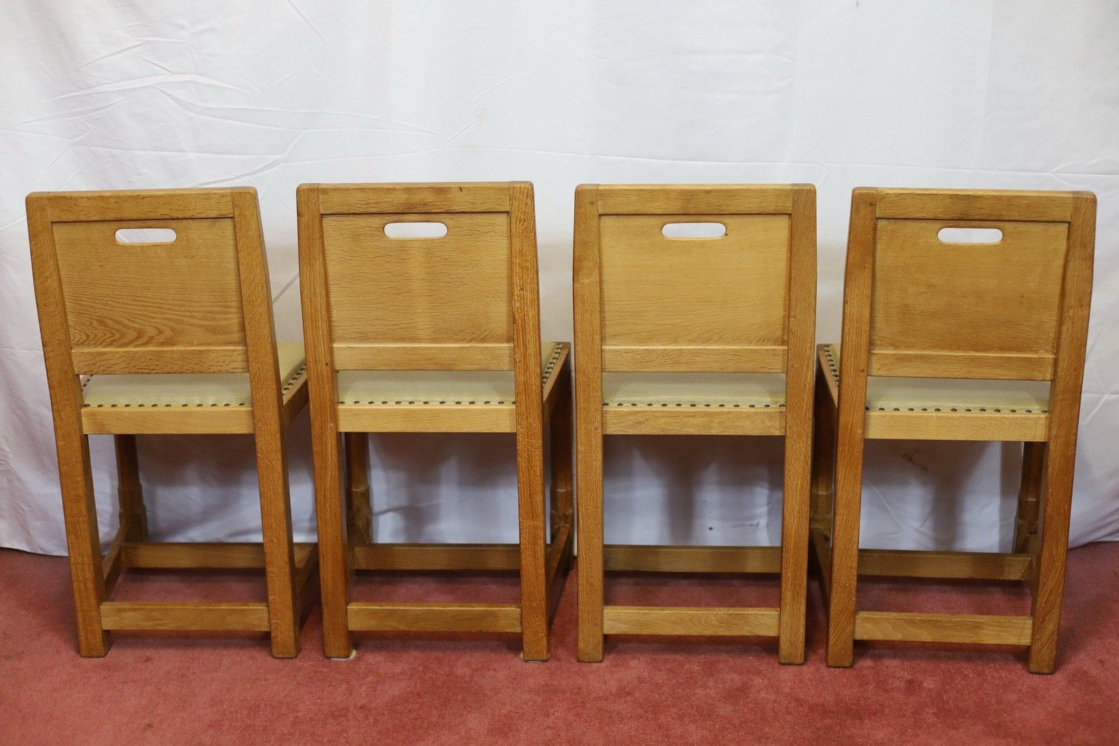 Rabbitman : Peter Heap (1945 2022) Lovely Set Of Five English Oak Dining Chairs photo buy