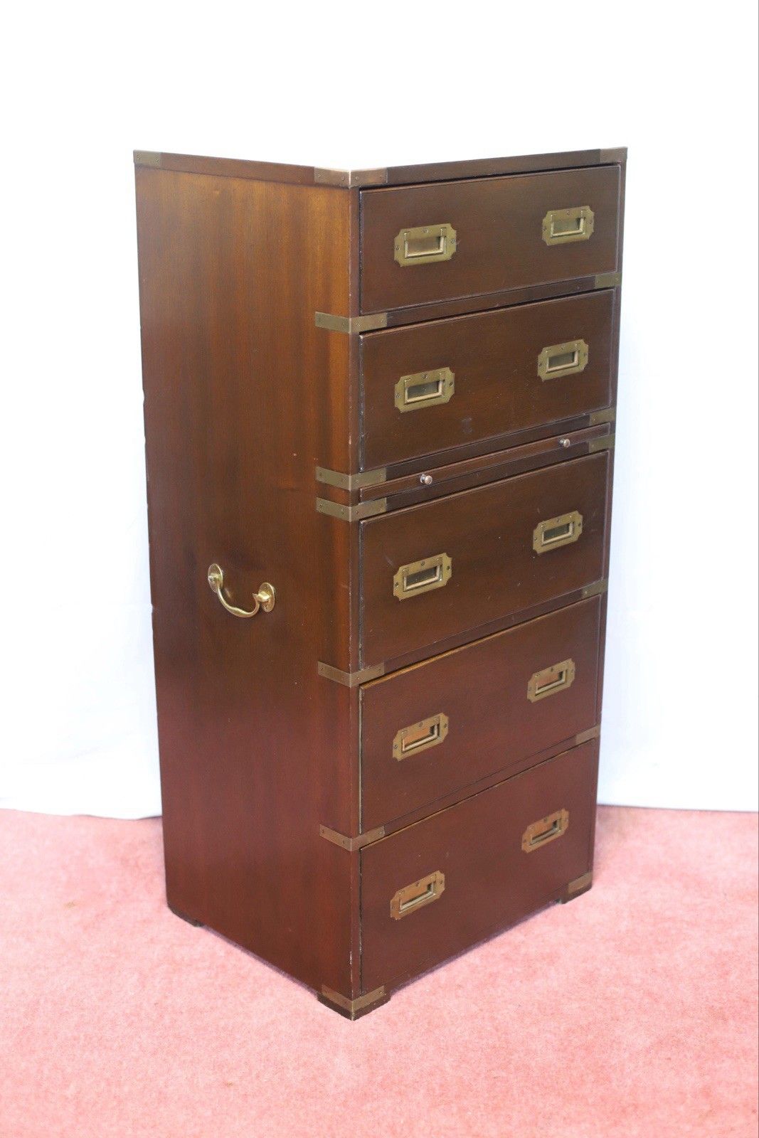 Lovely 1960 Military Campaign Style Chest Of Five Drawers photo 895.0