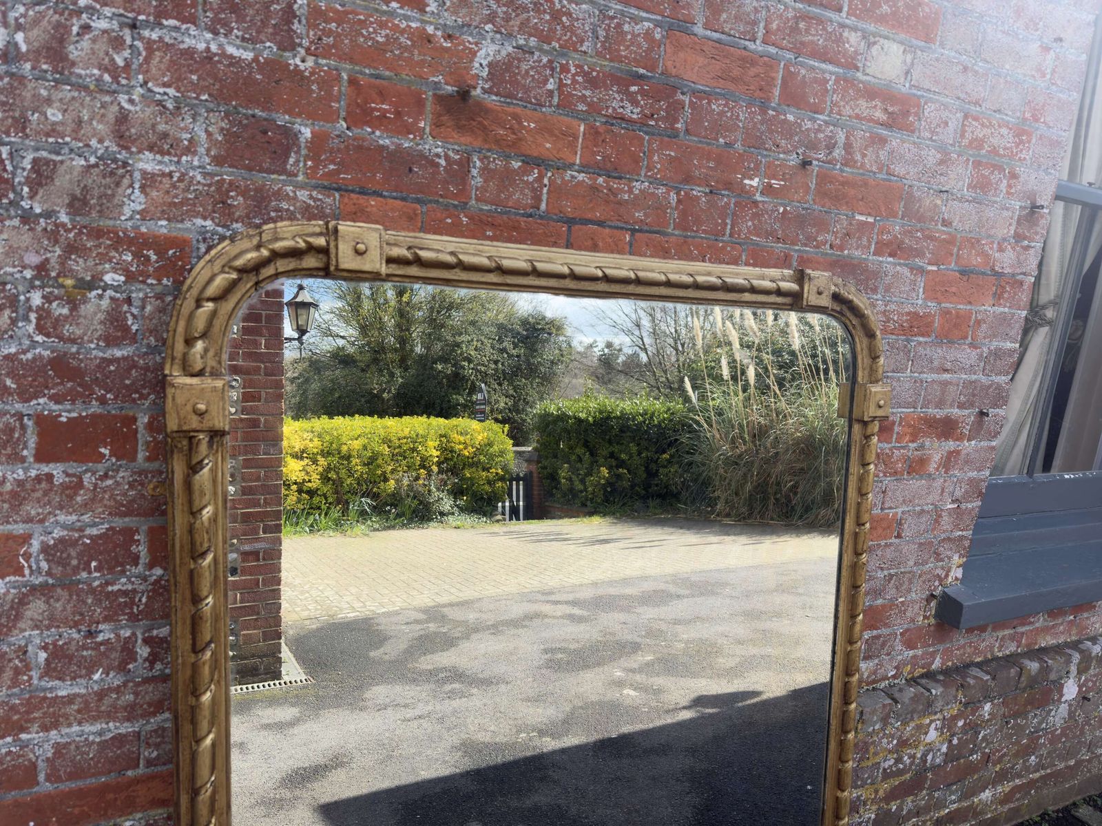 A Stunning Large Antique English 19th C Rope Twist Framed Mirror. photo furniture